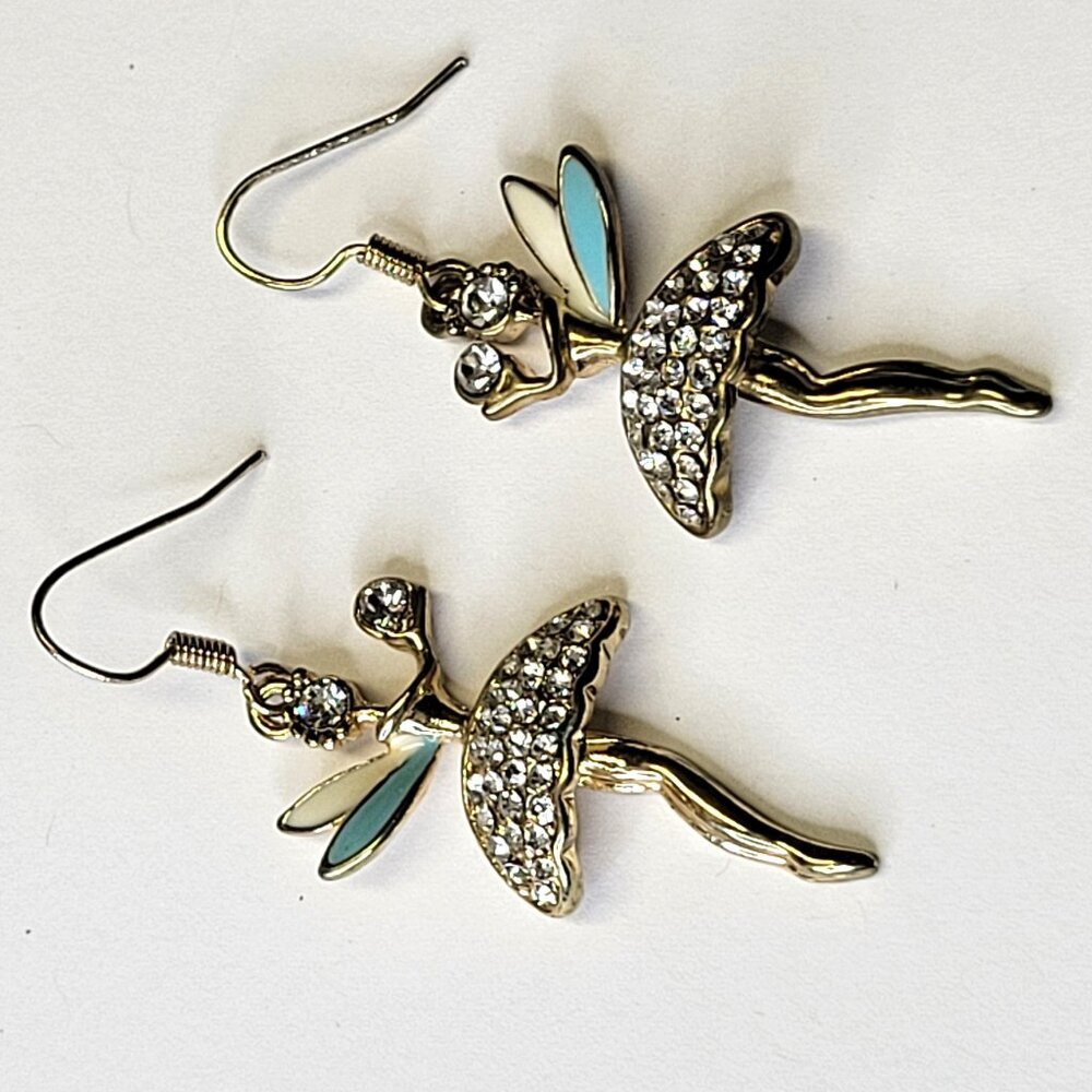 Angel Earrings, Mini  Earrings, Crystal Angel Earrings - NEW